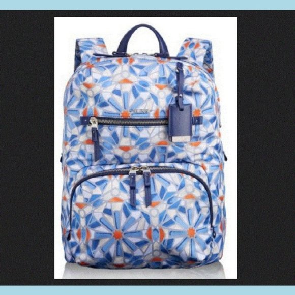 Tumi Voyageur Halle Backpack Moroccan Mosaic Tile Blue - Picture 1 of 13